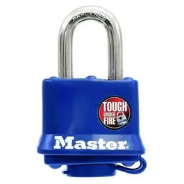1-1/2-Inch Keyed Laminated Padlock With Weather-Resistant Blue Cover 1