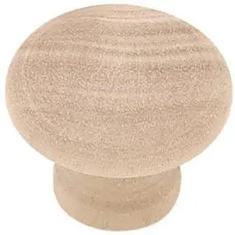 1.25-Inch Round Solid Wood Cabinet Knob In Natural Oak 1