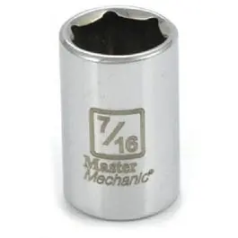 1/4-Inch Drive 7/16-Inch 6-Point Socket – Chrome Vanadium Steel Mechanic’S Socket 1