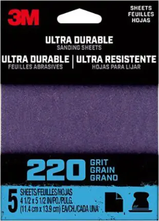 1/4-Inch Sanding Sheets – 80-Grit Aluminum Oxide, 5-Pack 1