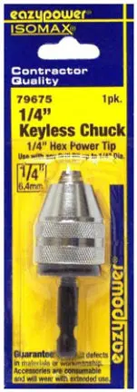 1/4" Keyless Chuck For Power Drills 1