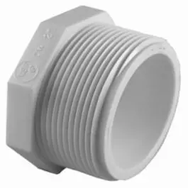 1.5-Inch Male Pipe Thread Plug – White Pvc Fitting 1