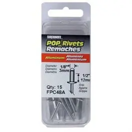 1/8-Inch Long Aluminum Rivets – 15-Count Value Pack 1