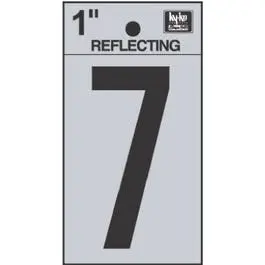 1-Inch Reflective Black-And-Silver Vinyl Address Number '7' – Adhesive Backed 1