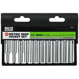 10-Piece Metric Deep Socket Set – 1/4-Inch Drive, Durable Chrome Finish 1