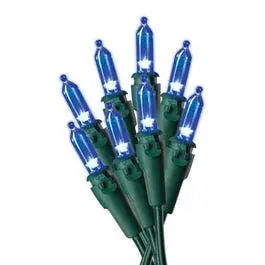 100-Light Mini Blue Christmas Light Set 1
