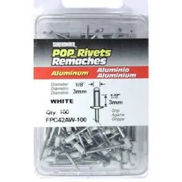100-Pack Short White Aluminum Rivets – General Purpose Fasteners 1