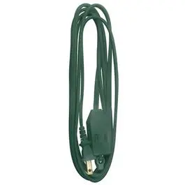 12-Foot 16/2 Spt-2 Green Vinyl Cube Tap Extension Cord With Built-In Outlet 1