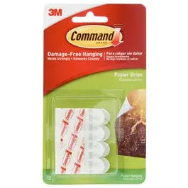 12-Pack Removable Poster Hanging Strips – Damage-Free Wall Adhesive 1