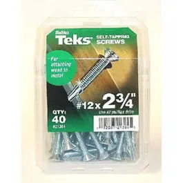 #12 × 2.75" Self-Tapping Sheet Metal Screws – 40-Pack 1