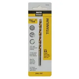 13/64-Inch Titanium-Coated Hss Drill Bit – 3-5/8 Inches Long 1