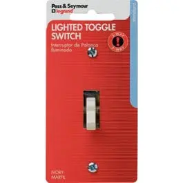 15-Amp Ivory Quiet-Action Lighted Single-Pole Toggle Switch 1