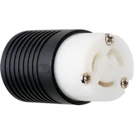 15-Amp Nema L5-15P Locking Connector — 125V, Black/White 1