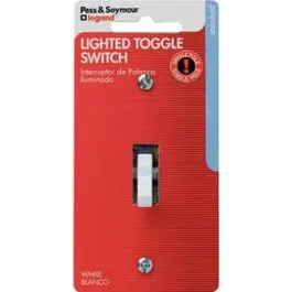 15-Amp White Quiet-Operation Lighted Single-Pole Toggle Switch With Grounding 1