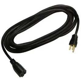 15-Foot 16/3 Sjtw Black Vinyl Extension Cord – Outdoor-Rated, Round Design 1