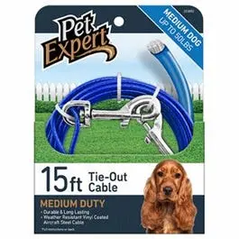 15-Foot Blue Lightweight Steel Aircraft Cable Dog Tie-Out 1