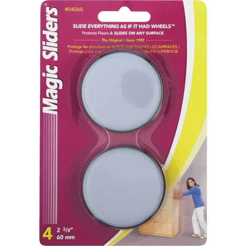 2-3/8-Inch Round Adhesive Furniture Glides – Magic Sliders (4-Pack) 1