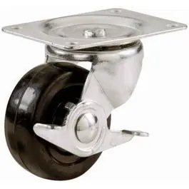2.5-Inch Swivel Plate Caster With Side Brake – Rubber Wheel, Load Rated 1