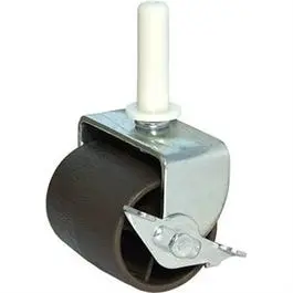2-Inch Brown Stem Caster With Locking Brake — Pair 1