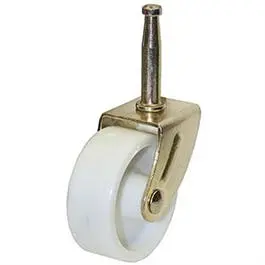 2-Inch White Caster Wheels With Brass-Plated Wood Stem — 2-Pack 1
