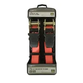 2-Pack 1-Inch X 8-Foot Ratchet Tie-Down Straps For Bikes, Cargo & Outdoor Use 1