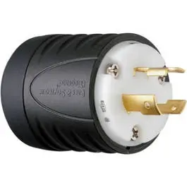 20-Amp, 250-Volt Locking Electrical Plug — Black And White 1