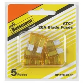 20-Amp Yellow Automotive Blade Fuses – Pack Of 5 Standard Atc/Ato Type 1