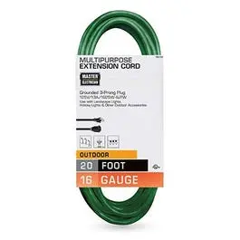 20-Foot 16/3 Sjtw Green Outdoor Extension Cord With Uv-Resistant Jacket 1