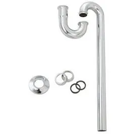 20-Inch Chrome Lavatory Floor Drain S-Trap – 1-1/4" O.D. Slip Joint 1