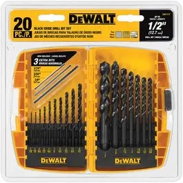 20-Piece Black Oxide Metal Drill Bit Set 1