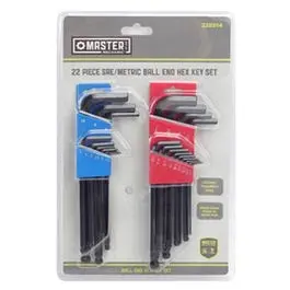 22-Piece Ball-End Hex Key Set – Sae And Metric Combination 1