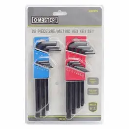 22-Piece Long-Arm Hex L-Key Set — Sae And Metric Sizes 1