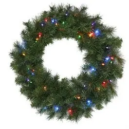 24-Inch Outdoor Christmas Wreath With 50 Multi-Color Leds 1