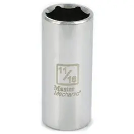 3/8" Drive 11/16" 6-Point Deep Socket – Chrome Vanadium Steel 1