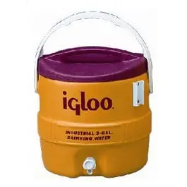 3-Gallon Commercial Water Cooler – Safety Yellow & Red Lid 1