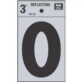 3-Inch Black Reflective Vinyl Address Letter "O" 1