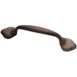 3-Inch Bronze Scroll-Edge Cabinet Pull With Classic Ornamental Detailing 1