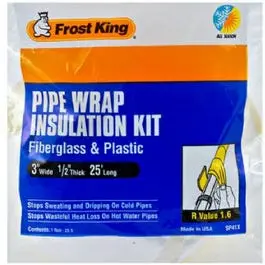 3-Inch By 25-Foot Fiberglass Pipe Insulation Wrap Kit – Heat & Cold Protection 1