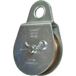 3-Inch Fixed-Eye Zinc-Plated Steel Pulley For Rigging & Lifting 1