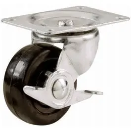3-Inch Swivel Plate Caster With Side Brake And Durable Rubber Wheel 1