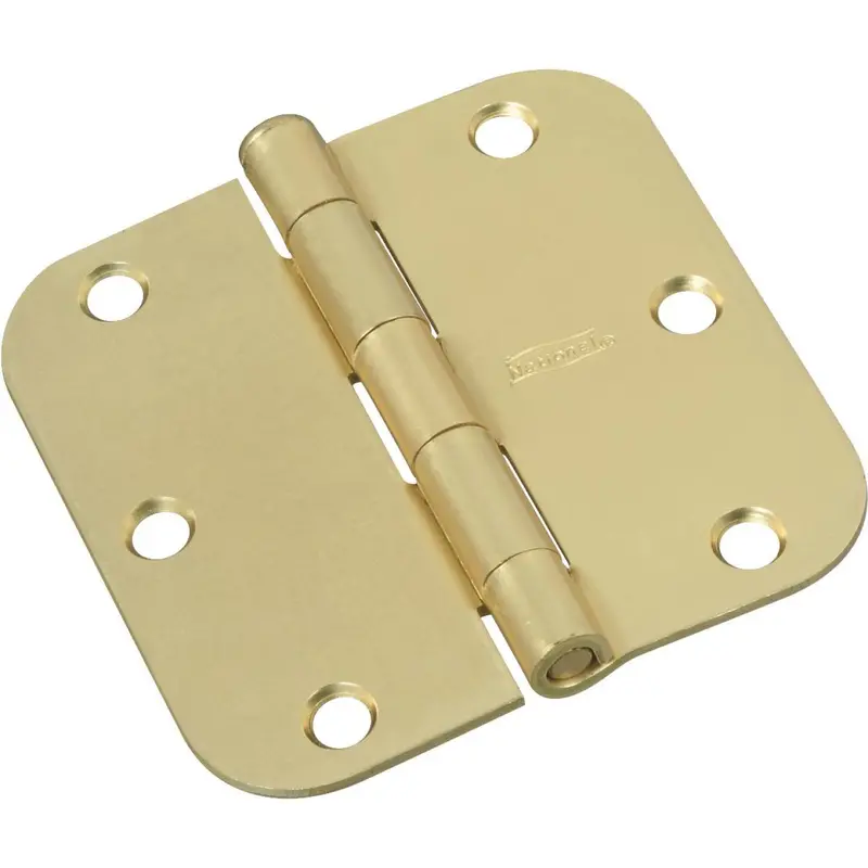 3-Pack Satin Brass Door Hinges With 3.5-Inch Height And 5/8-Inch Radius 1