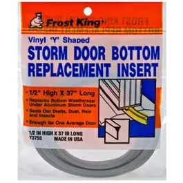 37-Inch Gray Vinyl Storm Door Bottom Seal – Y-Profile Insert 1