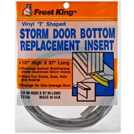 37-Inch Gray Vinyl Storm Door Threshold Insert – T-Shape Design 1
