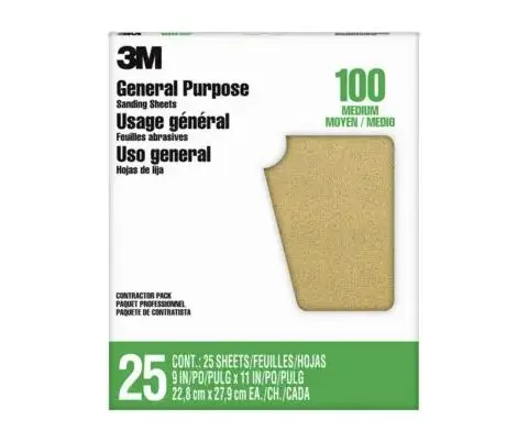 3M Aluminum Oxide Sanding Sheets – 100-Grit, Assorted Sizes 1