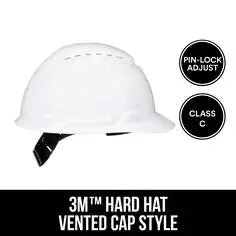 3M Vented Hard Hat – Cap Style With Pin-Lock Adjustment 1