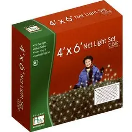 4-Foot By 6-Foot Clear Christmas Net Light String – 150 Bulbs 1