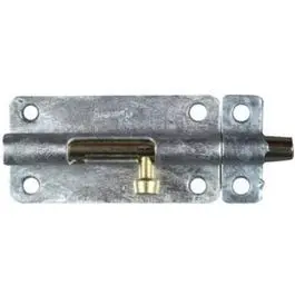 4-Inch Galvanized Door Barrel Bolt – Heavy-Duty Surface-Mount Security Latch 1