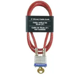 4-Pin Tumbler Padlock With 36-Inch Vinyl-Coated Cable – 1-1/8 Inch Shackle 1