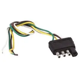 4-Way Flat Trailer End Connector Harness – 12-Inch Pre-Wired Cable 1
