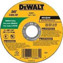 4" X 0.045" X 5/8" Concrete And Masonry Cutting Wheel 1